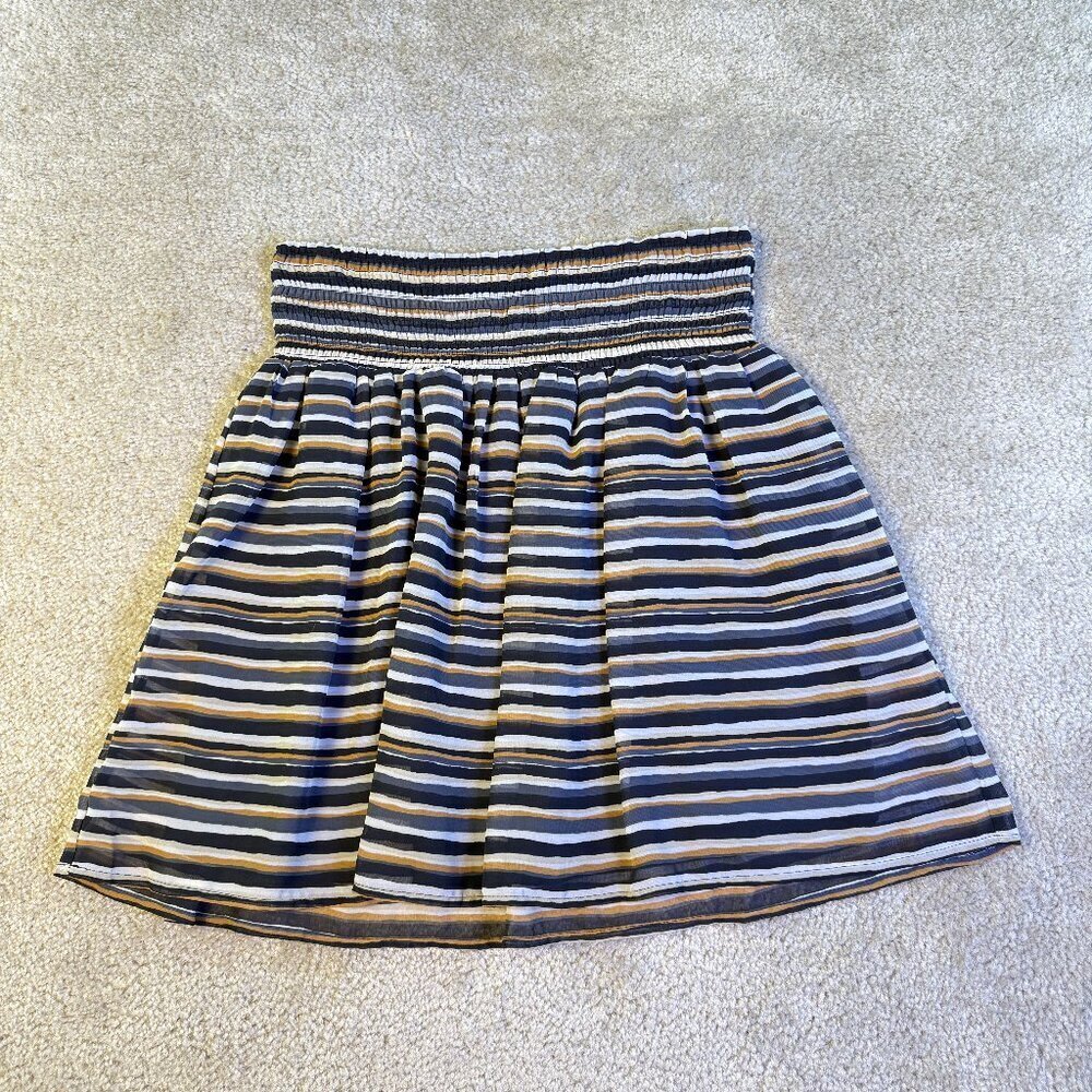 Old Navy Women’s Black White Striped Pull On Skirt Bodycon Size Medium F346